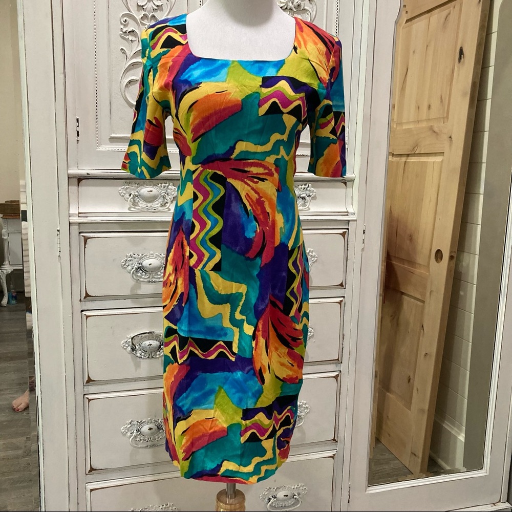 Vintage 80/90 Habits multicolor dress size 6